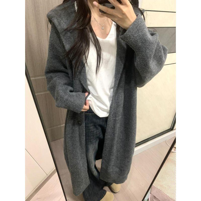 Casual Mid-Length over the Knee Hood Cardigan Knitting Sweater Grey S(Suggested 37.50 kg-47.50 kg)
Casual Mid-Length over the Knee Hood Cardigan Knitting Sweater Grey S(Suggested 37.50 kg-47.50 kg)
