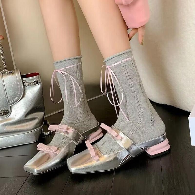 1 Pair Kawaii Ribbon Bow Calf Socks JK Bow Ribbon Schoolgirl Color Block Mid Calf Socks Lolita Thin White Cotton Crew Socks One Size
1 Pair Kawaii Ribbon Bow Calf Socks JK Bow Ribbon Schoolgirl Color Block Mid Calf Socks Lolita Thin White Cotton Crew Socks One Size