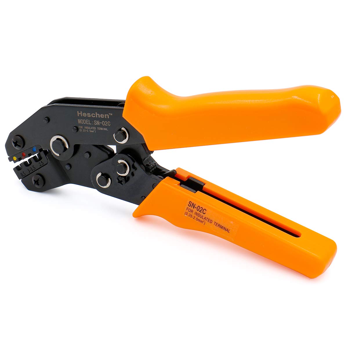 Heschen Mini Ratchet Crimper Ring Insulated Terminal Crimping Used for Orange Pliers, SN-02C, & Tool, 0.5-2.5 mm² (20-13 AWG),
Heschen Mini Ratchet Crimper Ring Insulated Terminal Crimping Used for Orange Pliers, SN-02C, & Tool, 0.5-2.5 mm² (20-13 AWG),
