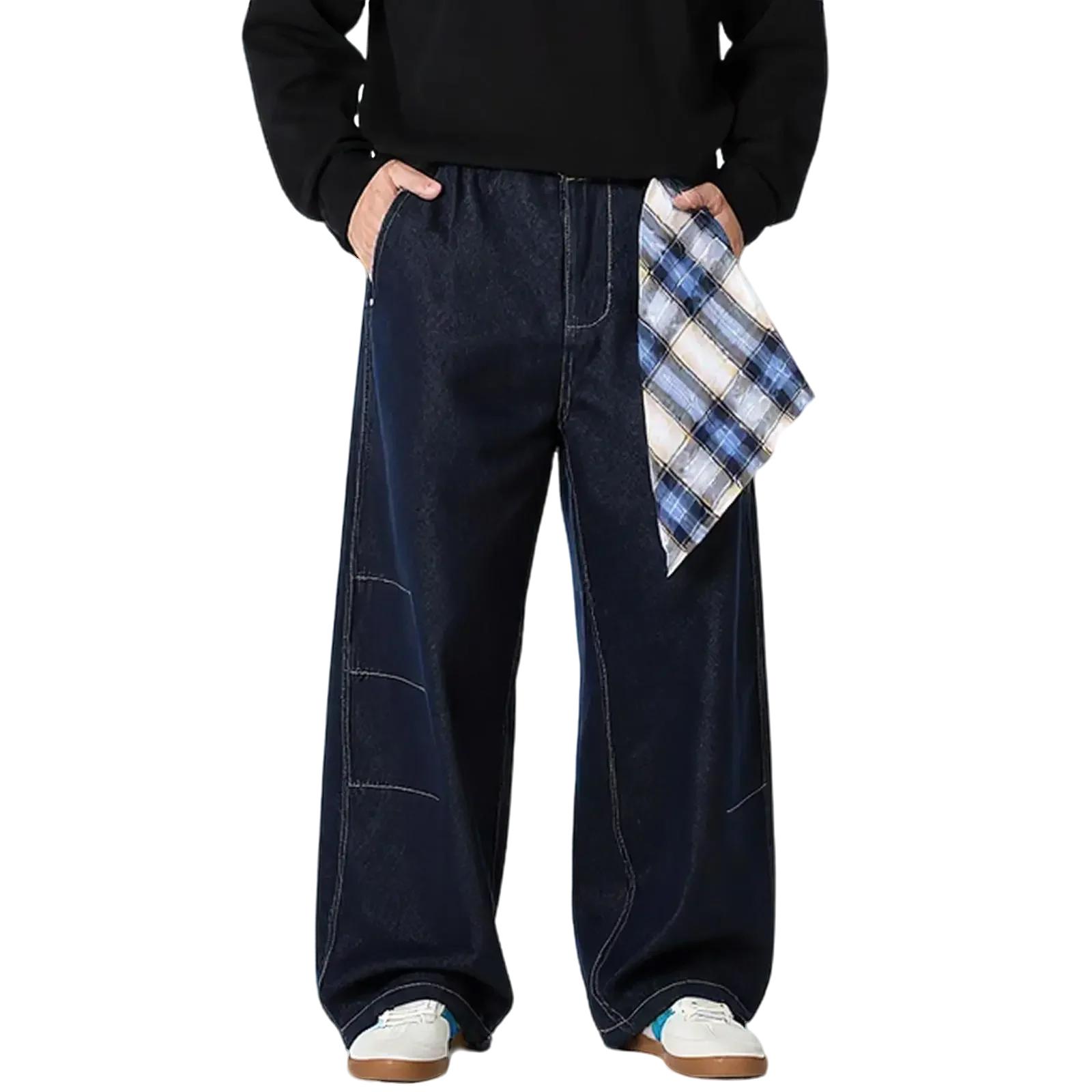 Мужские комбинированные брюки с изогнутым кроем, повседневные джинсы свободного прямого кроя XXL
Мужские комбинированные брюки с изогнутым кроем, повседневные джинсы свободного прямого кроя XXL