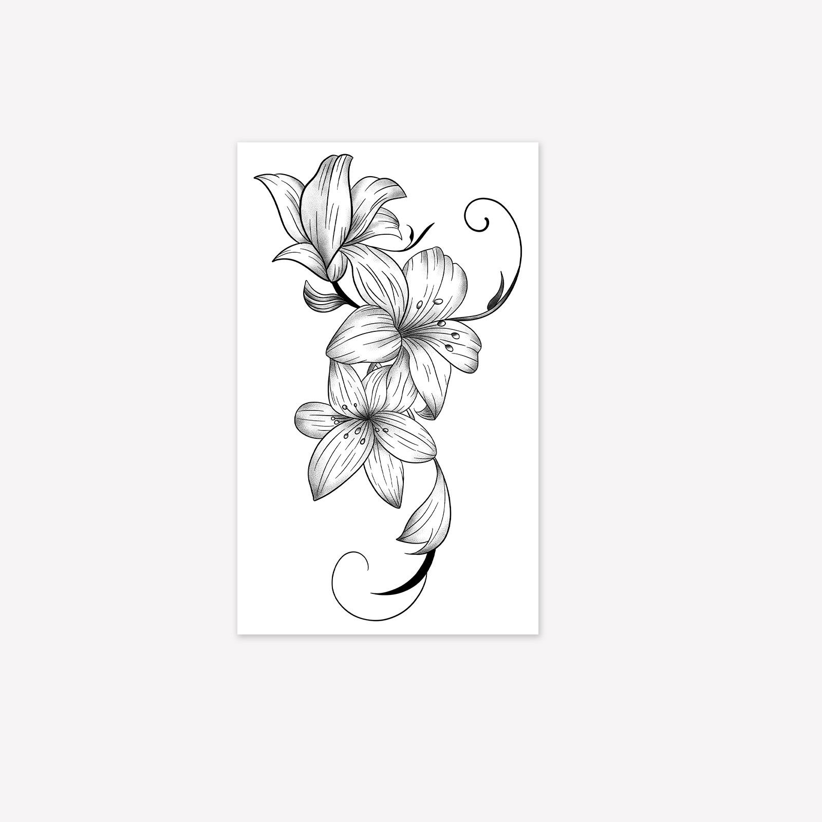 Dark Realistic Lily Tattoo Sticker, High-End Point Thorn Design, Waterproof And Wear-Resistant, Personalized Arm Sticker 11*18CM
Dark Realistic Lily Tattoo Sticker, High-End Point Thorn Design, Waterproof And Wear-Resistant, Personalized Arm Sticker 11*18CM