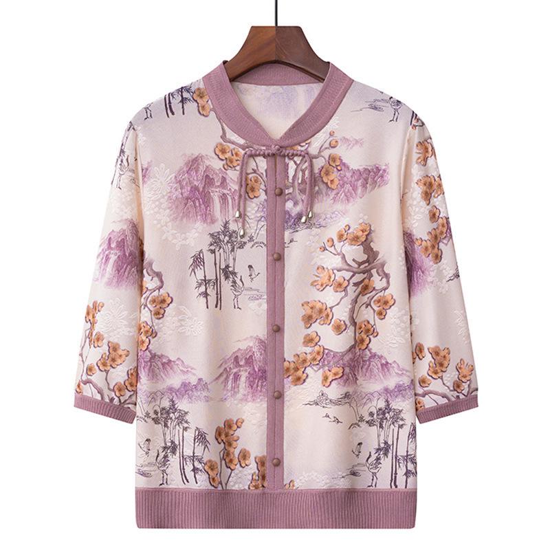 Chic Ice Silk T-Shirt for Middle-Aged & Elderly Women: Lapel Short-Sleeve Summer Top for Moms & Grandmas 2XL (100-115 jin)
Chic Ice Silk T-Shirt for Middle-Aged & Elderly Women: Lapel Short-Sleeve Summer Top for Moms & Grandmas 2XL (100-115 jin)