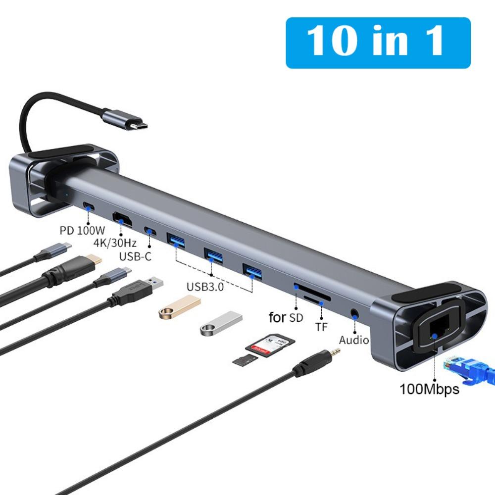 4K HDTV 10 in 1 Type-C Hub PD 100W Charging USB 3.0 Data Transfer USB-C Docking Station HDD 100Mbps Network Laptop Stand Base білий
4K HDTV 10 in 1 Type-C Hub PD 100W Charging USB 3.0 Data Transfer USB-C Docking Station HDD 100Mbps Network Laptop Stand Base білий