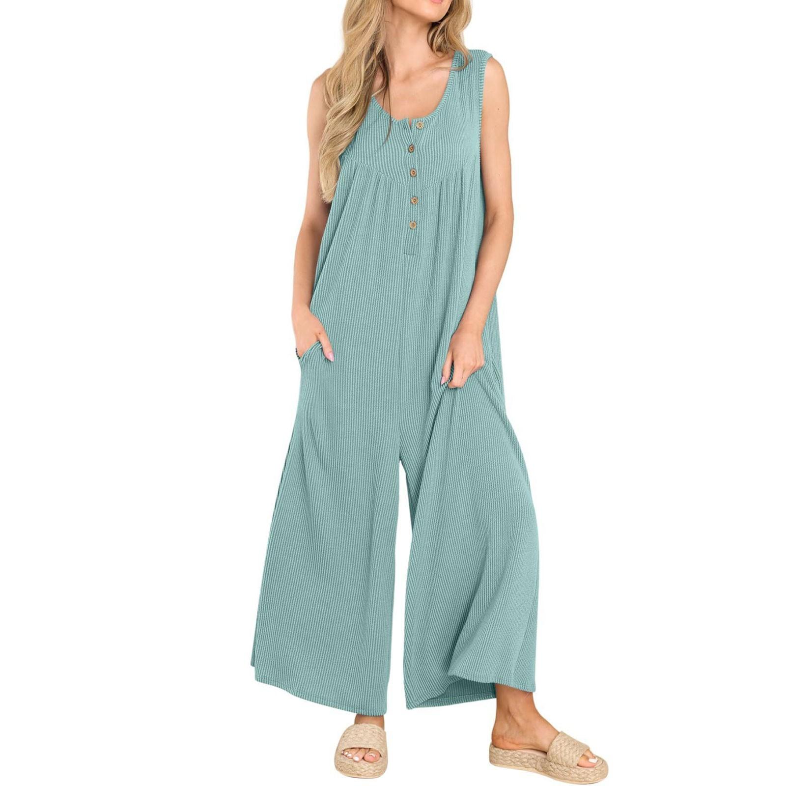 Женский однотонный комбинезон на пуговицах с круглым вырезом, свежий повседневный женский комбинезон с карманами XL
Женский однотонный комбинезон на пуговицах с круглым вырезом, свежий повседневный женский комбинезон с карманами XL