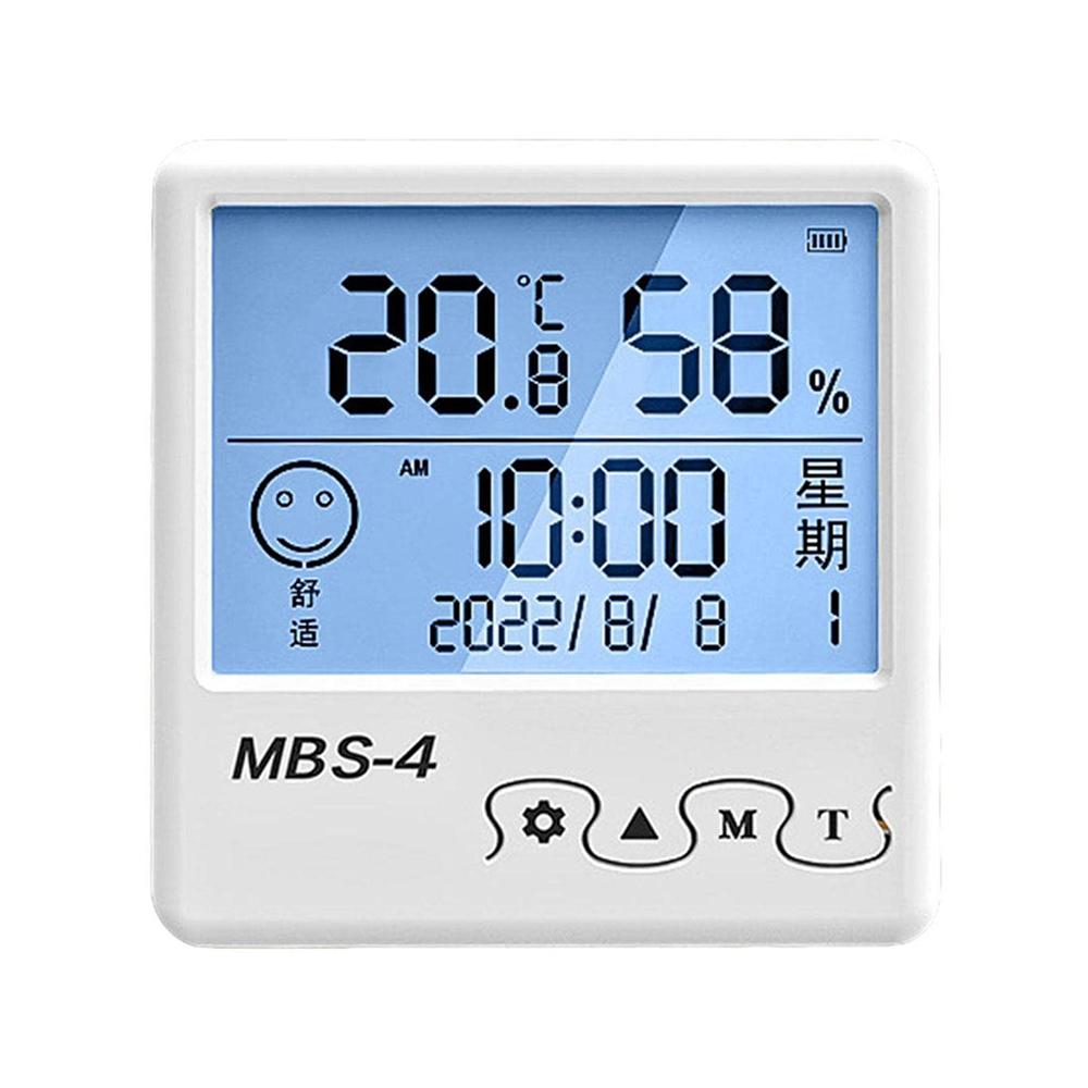 MBS-4 Digital Hygrometer Thermometer High Precision Meter with Clock for Indoor Use Type A
MBS-4 Digital Hygrometer Thermometer High Precision Meter with Clock for Indoor Use Type A