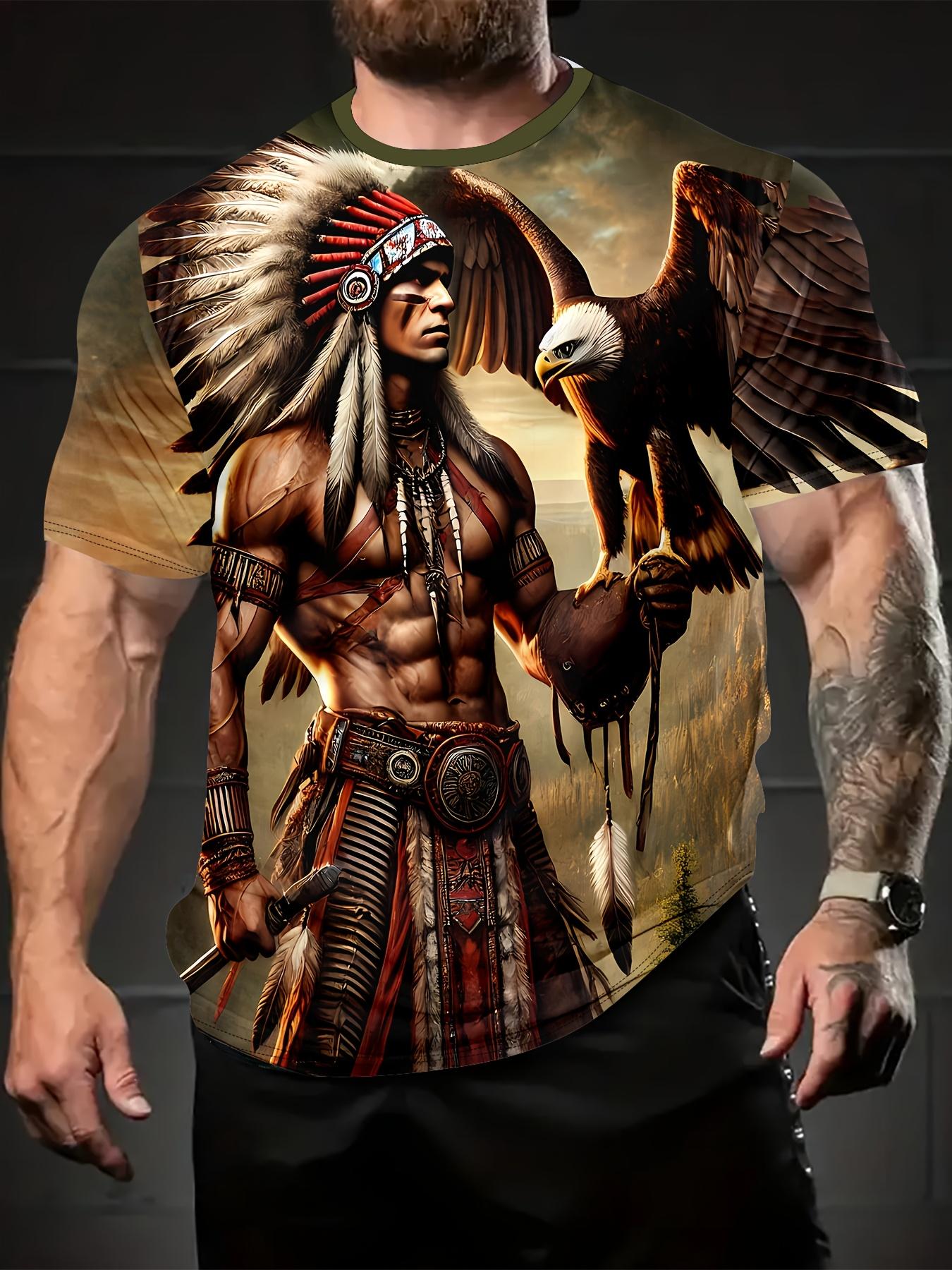 Men s 3D Print Chief and Eagle Graphic T-Shirt - Vivid Native American design, breathable polyester, crew neck, short sleeves XL
Men s 3D Print Chief and Eagle Graphic T-Shirt - Vivid Native American design, breathable polyester, crew neck, short sleeves XL