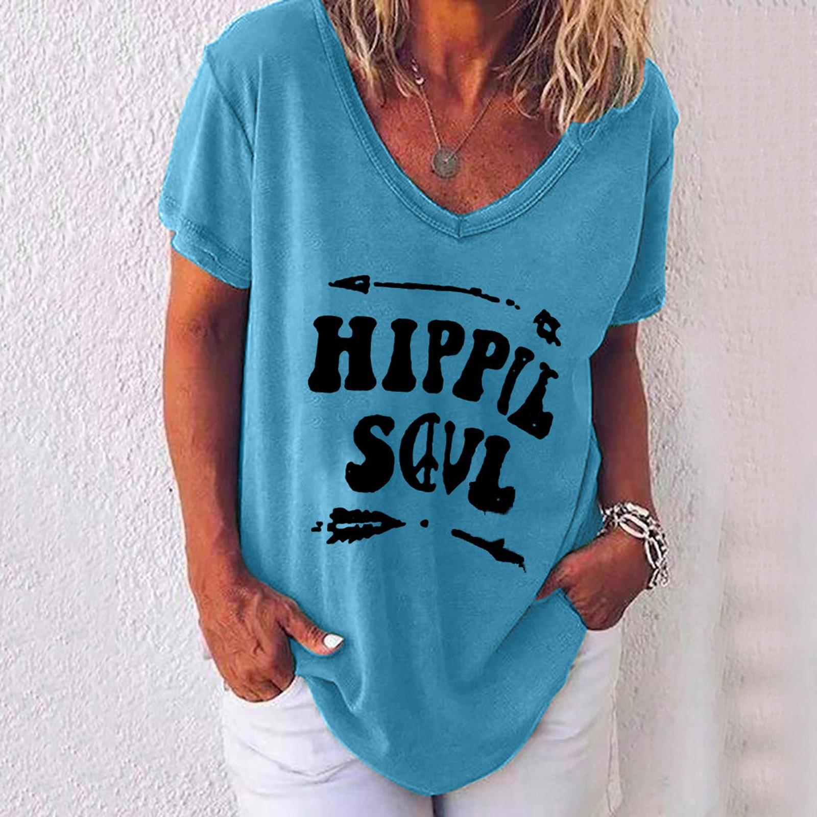 Women Fashion Casual Print V-Neck Loose Short Sleeve T-shirt Top Blouse Pullover S синій
Women Fashion Casual Print V-Neck Loose Short Sleeve T-shirt Top Blouse Pullover S синій