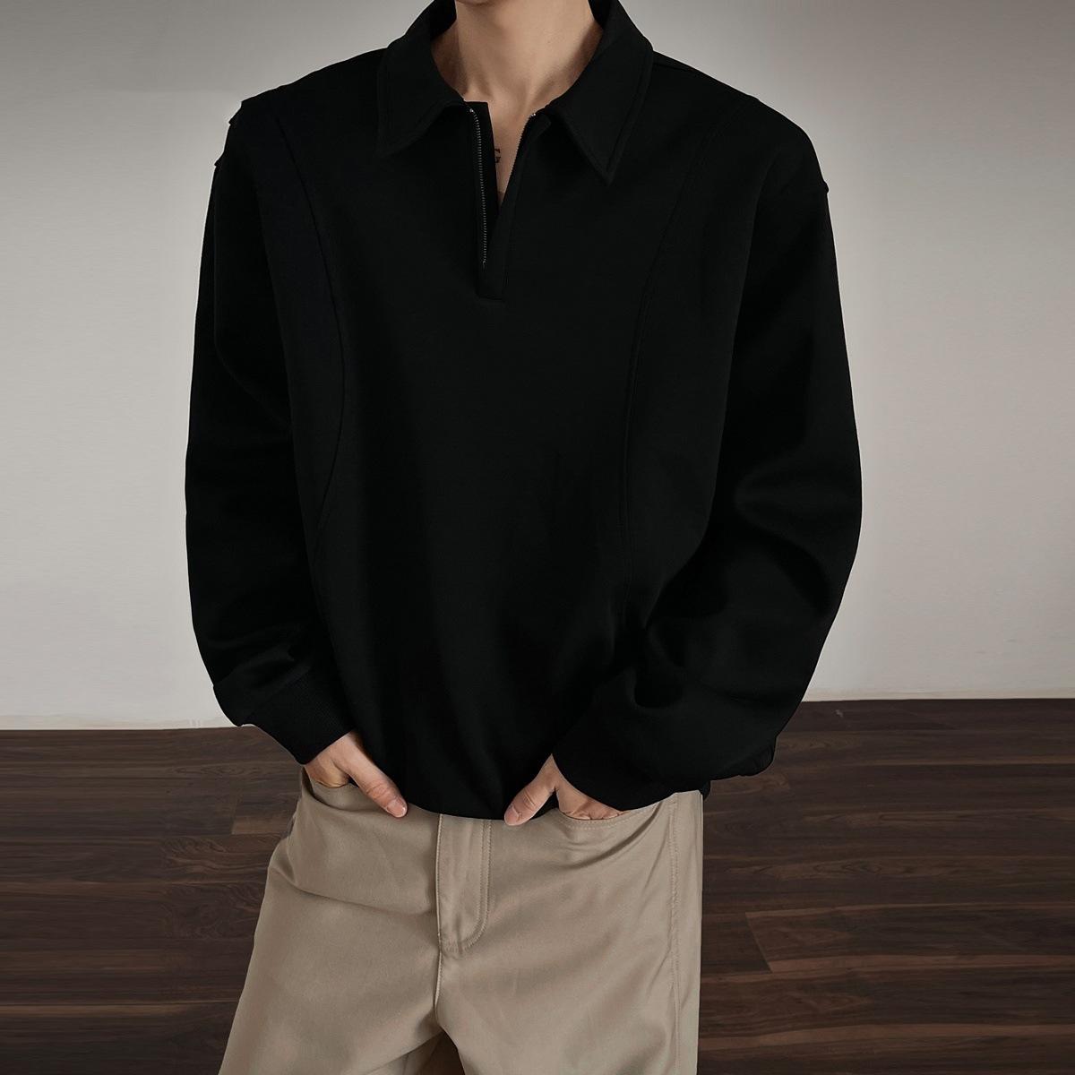 Мужской и женский осенний свитер с длинными рукавами и воротником поло на плечевой кокетке, свободный топ с лацканами на полумолнии XXXL чёрный
Мужской и женский осенний свитер с длинными рукавами и воротником поло на плечевой кокетке, свободный топ с лацканами на полумолнии XXXL чёрный