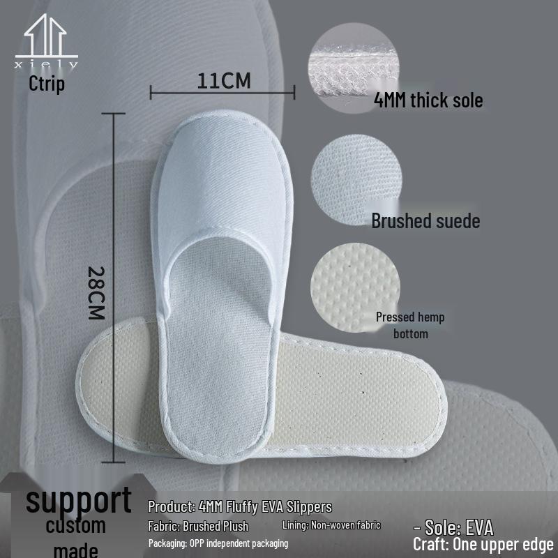 Одноразовые тапочки на толстой подошве с противоскользящим покрытием для отелей и гостиниц
Одноразовые тапочки на толстой подошве с противоскользящим покрытием для отелей и гостиниц