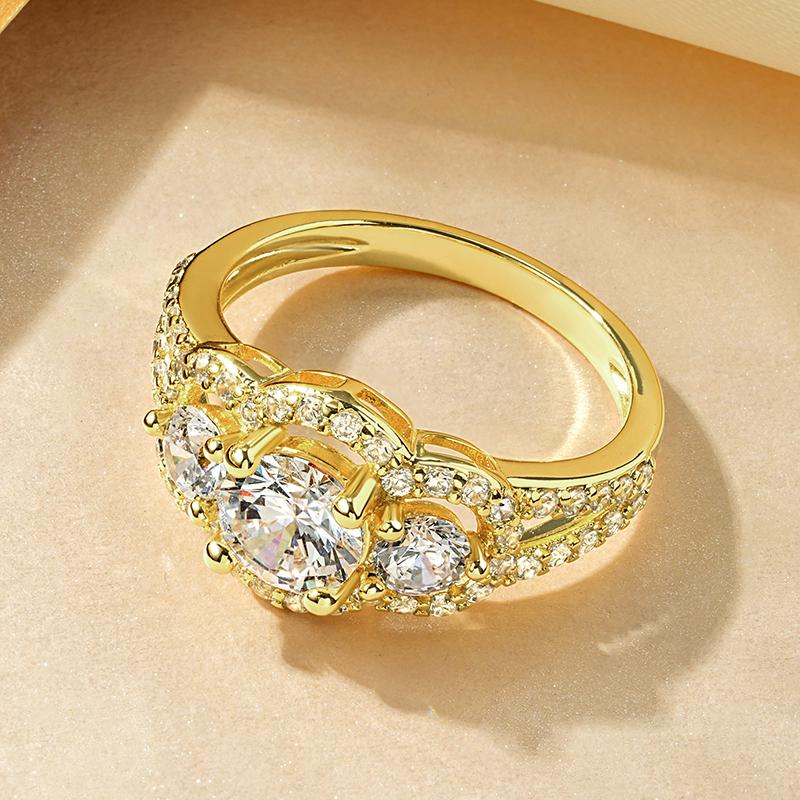 Rrjzz 14k Gold Plated Women s Rings Three Stone Halo Round Luxury CZ Simulated Diamond Engagement Ring for Woman Jewelry Gifts US 5
Rrjzz 14k Gold Plated Women s Rings Three Stone Halo Round Luxury CZ Simulated Diamond Engagement Ring for Woman Jewelry Gifts US 5