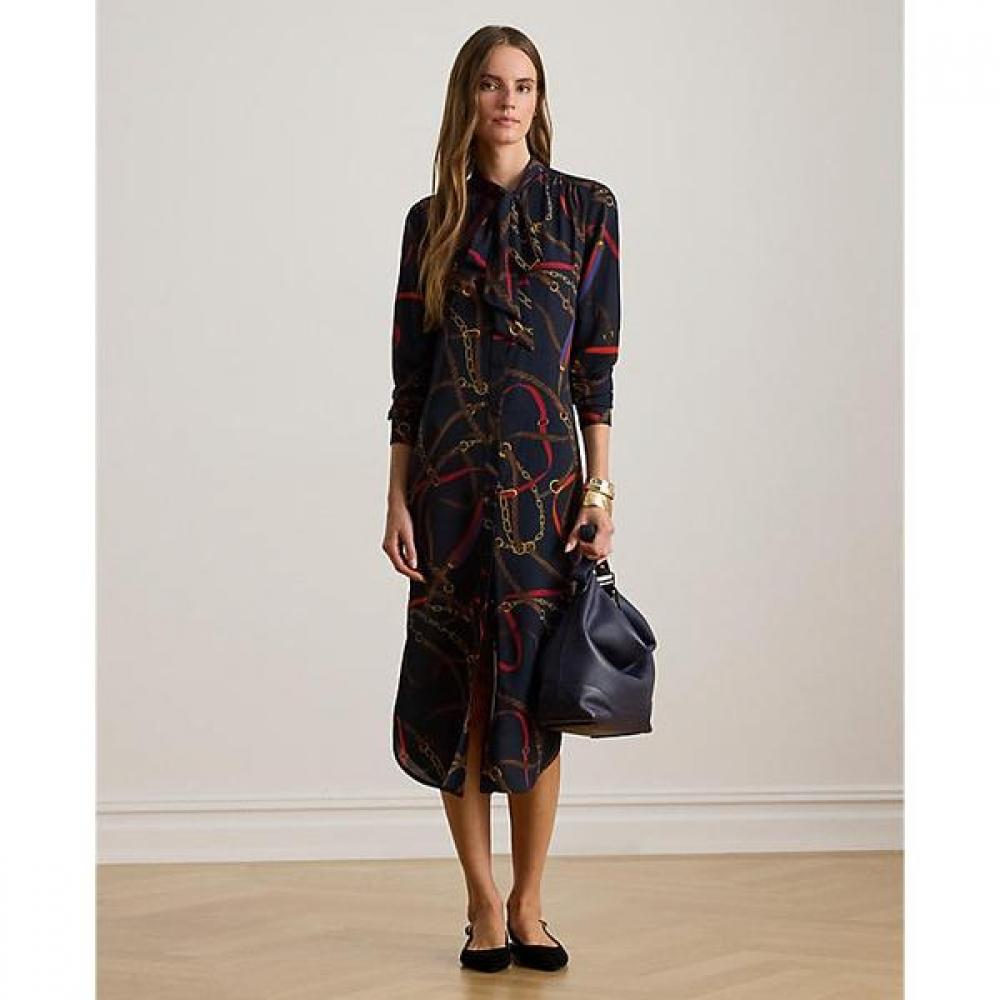 Lauren Ralph Lauren Print Josette Tie Neck Shirt Dress 6
Lauren Ralph Lauren Print Josette Tie Neck Shirt Dress 6