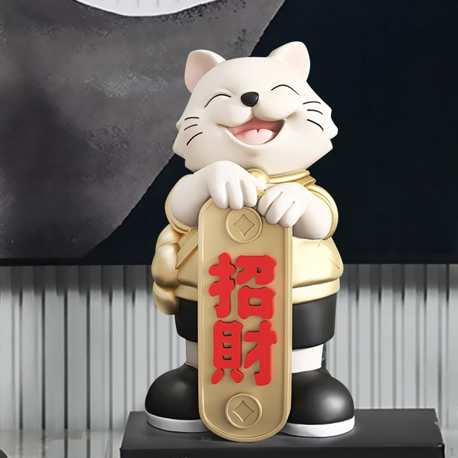Resin Sculpture Fortune Cat Figurine Mascot Collectible Statue Animal Figure for Bedroom
Resin Sculpture Fortune Cat Figurine Mascot Collectible Statue Animal Figure for Bedroom