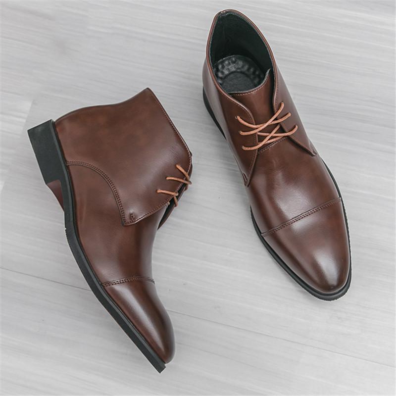 New Brand Designer Winter Pointed Lace Up Leather Ankle Boots For Men s Comfort High Tops Black Brown Shoes Zapatos Hombre 38 коричневий
New Brand Designer Winter Pointed Lace Up Leather Ankle Boots For Men s Comfort High Tops Black Brown Shoes Zapatos Hombre 38 коричневий