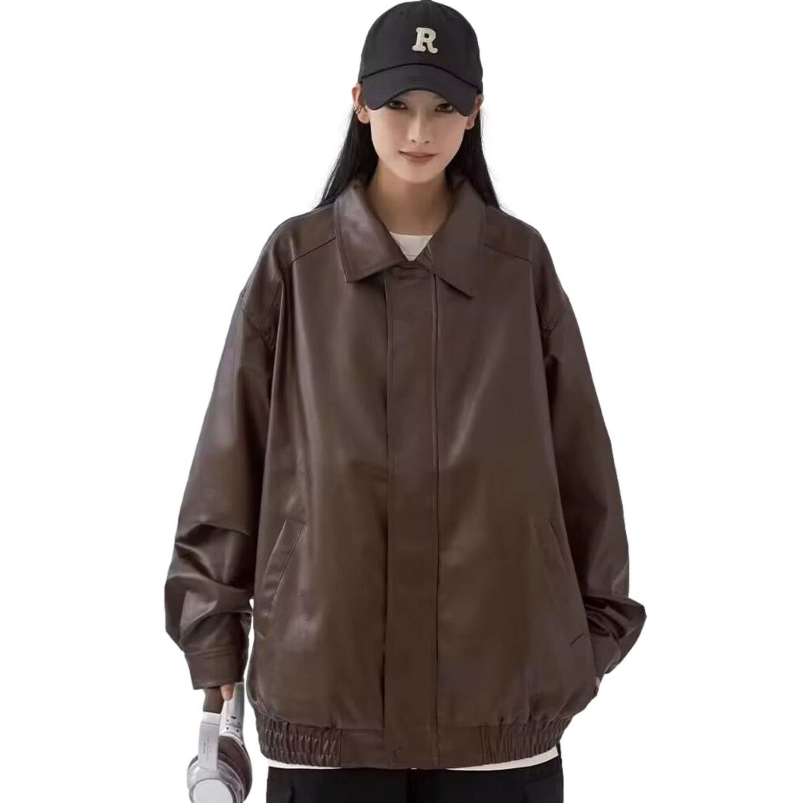 Blue Beryl Women s Faux Leather Jacket/Blouson, PU Leather, Loose Fit, Zip-Up, Warm, Lined, Brown, BB052-BR-2XL
Blue Beryl Women s Faux Leather Jacket/Blouson, PU Leather, Loose Fit, Zip-Up, Warm, Lined, Brown, BB052-BR-2XL