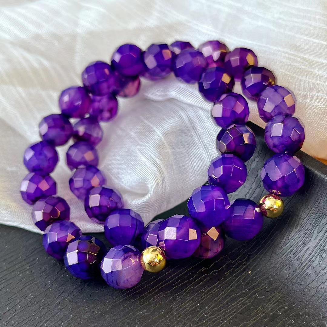 Retro Natural Purple Chalcedony Cut Purple Agate Bracelet Beaded Bracelet Atmosphere Jewelry
Retro Natural Purple Chalcedony Cut Purple Agate Bracelet Beaded Bracelet Atmosphere Jewelry