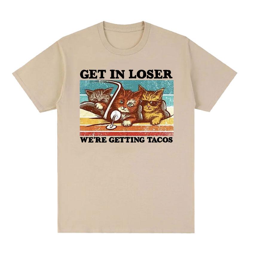 Cat Get in Loser We re Get Tacos Футболки с рисунком в стиле ретро для мужчин и женщин, модная повседневная футболка большого размера из 100% хлопка Y2k Harajuku
Cat Get in Loser We re Get Tacos Футболки с рисунком в стиле ретро для мужчин и женщин, модная повседневная футболка большого размера из 100% хлопка Y2k Harajuku