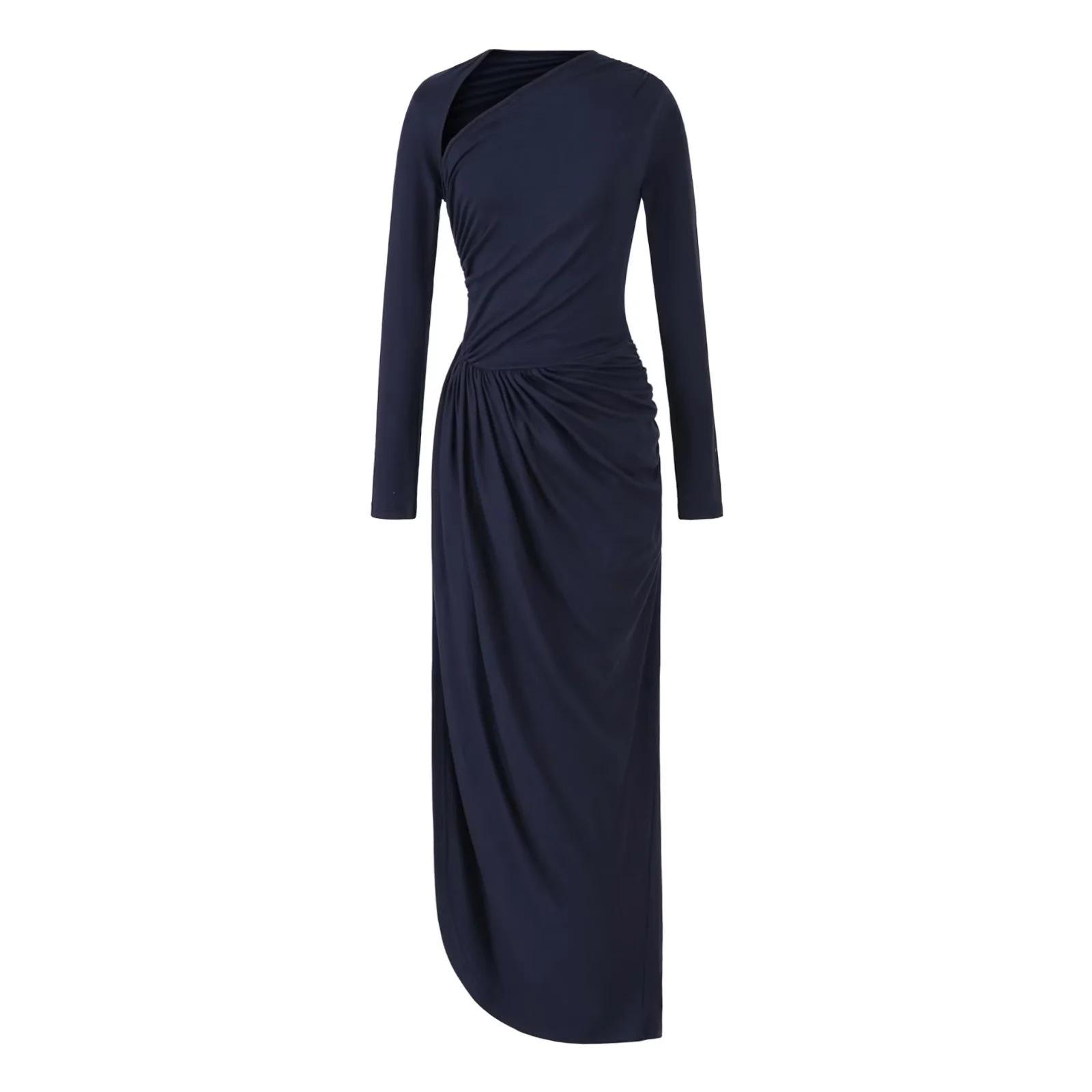 Elegant Slim-Fit One-Shoulder Split Dress - Spring 2026 Collection Large Темно-синій
Elegant Slim-Fit One-Shoulder Split Dress - Spring 2026 Collection Large Темно-синій