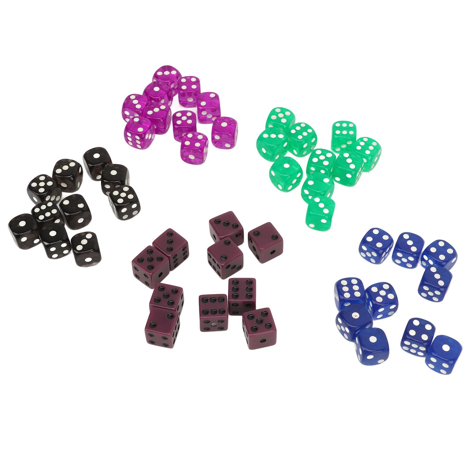 50PCS Dice Set 0.6 Inch Plastic Translucent 6 Sided Round Corners Dice Cubes for Table Games Board Games
50PCS Dice Set 0.6 Inch Plastic Translucent 6 Sided Round Corners Dice Cubes for Table Games Board Games