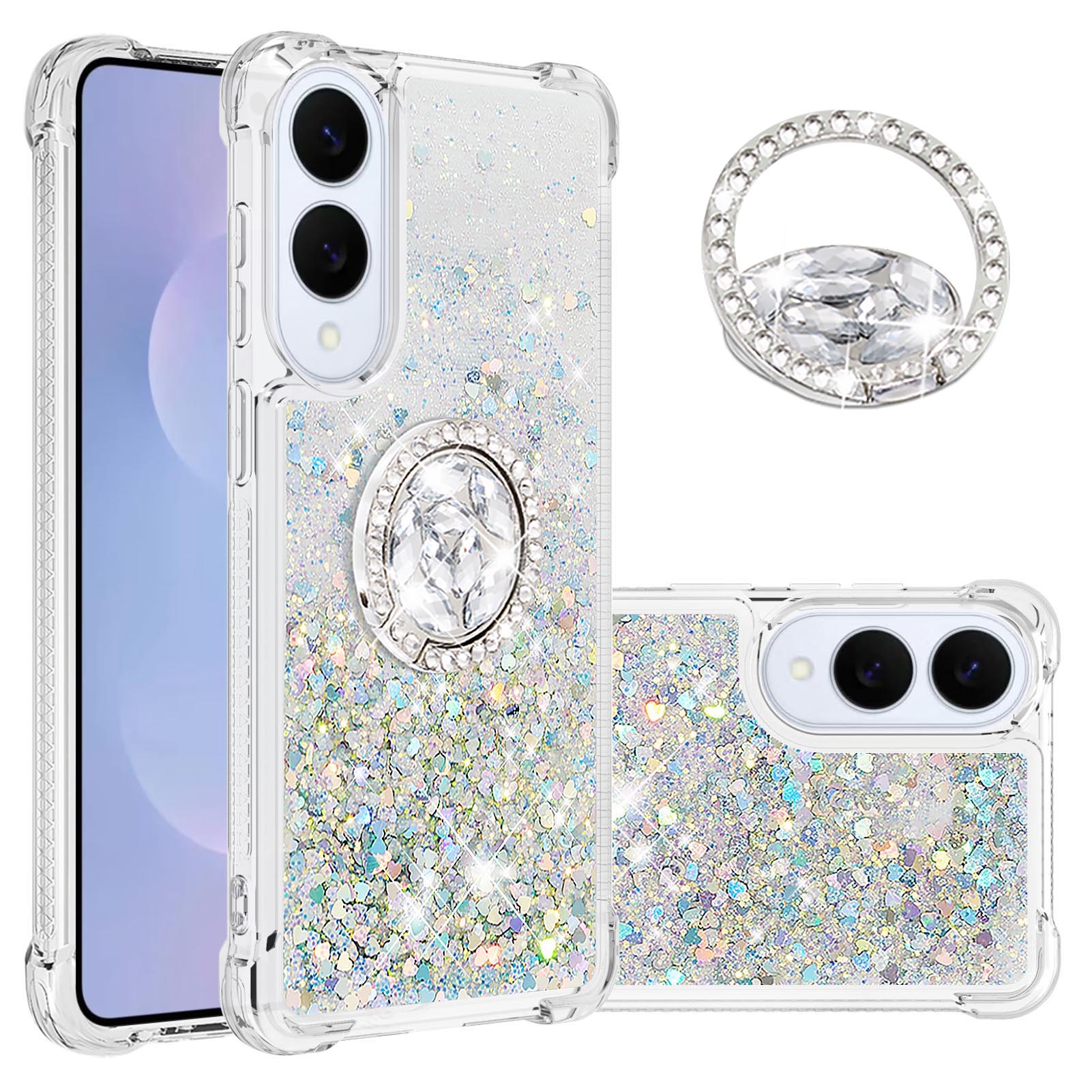 For Samsung Galaxy S25 Edge TPU Case with Kickstand Quicksand Shockproof Cover Silver/Hearts
For Samsung Galaxy S25 Edge TPU Case with Kickstand Quicksand Shockproof Cover Silver/Hearts