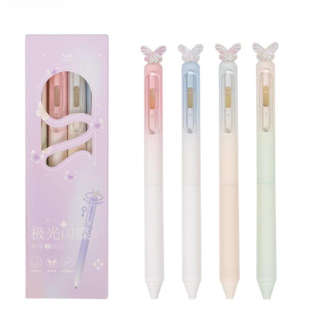 4Pcs Gel Pens Glitter Butterfly 0.5mm Black Ink Smooth Writing Pen Kawaii Student Writing Pen Cute Stationery School Office Supp
4Pcs Gel Pens Glitter Butterfly 0.5mm Black Ink Smooth Writing Pen Kawaii Student Writing Pen Cute Stationery School Office Supp