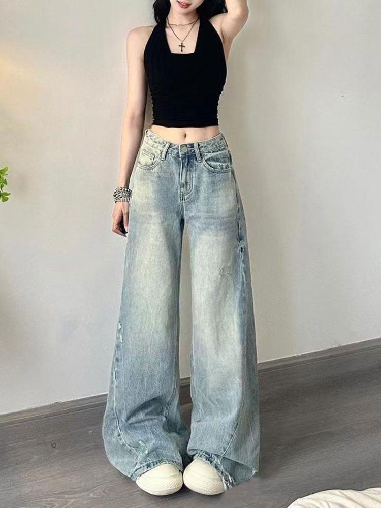 Wearable Micro-large Denim Wide-legged Trousers Women s Large Size Design Sense Blue High-waisted Loose Straight Trailing Long Trousers Denim Pants 4XL
Wearable Micro-large Denim Wide-legged Trousers Women s Large Size Design Sense Blue High-waisted Loose Straight Trailing Long Trousers Denim Pants 4XL