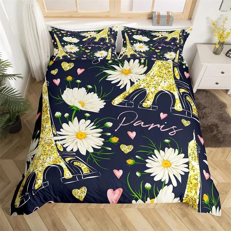 Comforter Eiffel Tower Romantic Paris King Bedding Set Microfiber Boho Floral Comforter For Girls Teens Valentines Gift Comforter (quilt)-EU Single(135*200cm)3pcs
Comforter Eiffel Tower Romantic Paris King Bedding Set Microfiber Boho Floral Comforter For Girls Teens Valentines Gift Comforter (quilt)-EU Single(135*200cm)3pcs