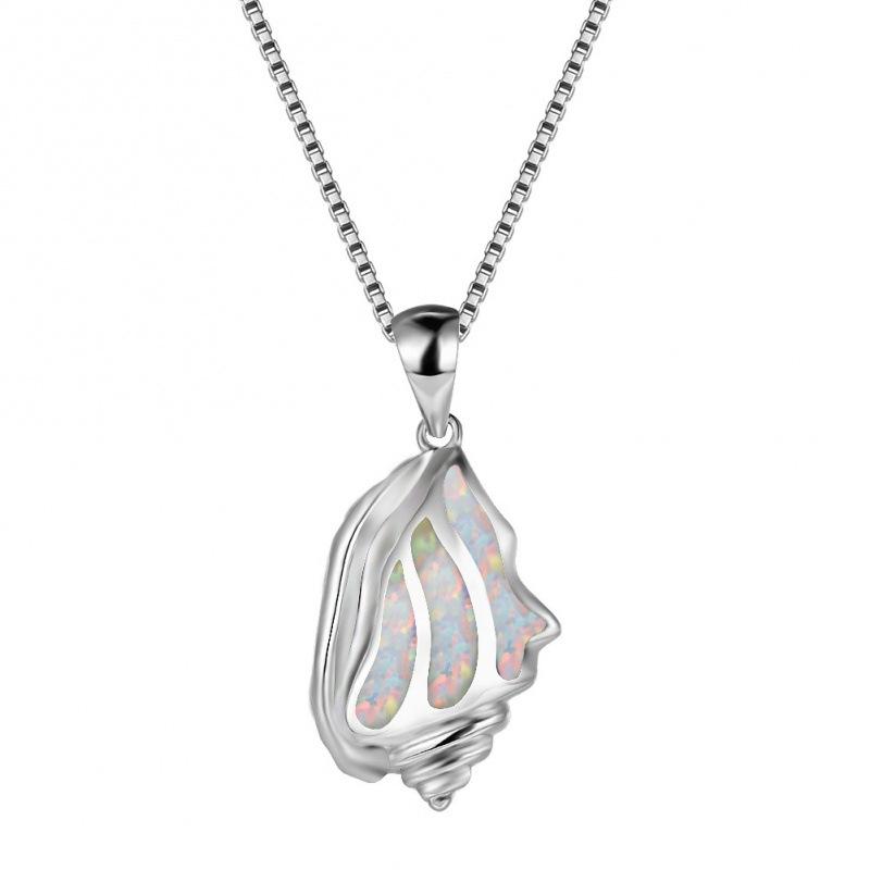 Hot-selling small conch pendant Opal blue and white fish-shaped pendant, smart contrasting color fashionable personalized necklace
Hot-selling small conch pendant Opal blue and white fish-shaped pendant, smart contrasting color fashionable personalized necklace
