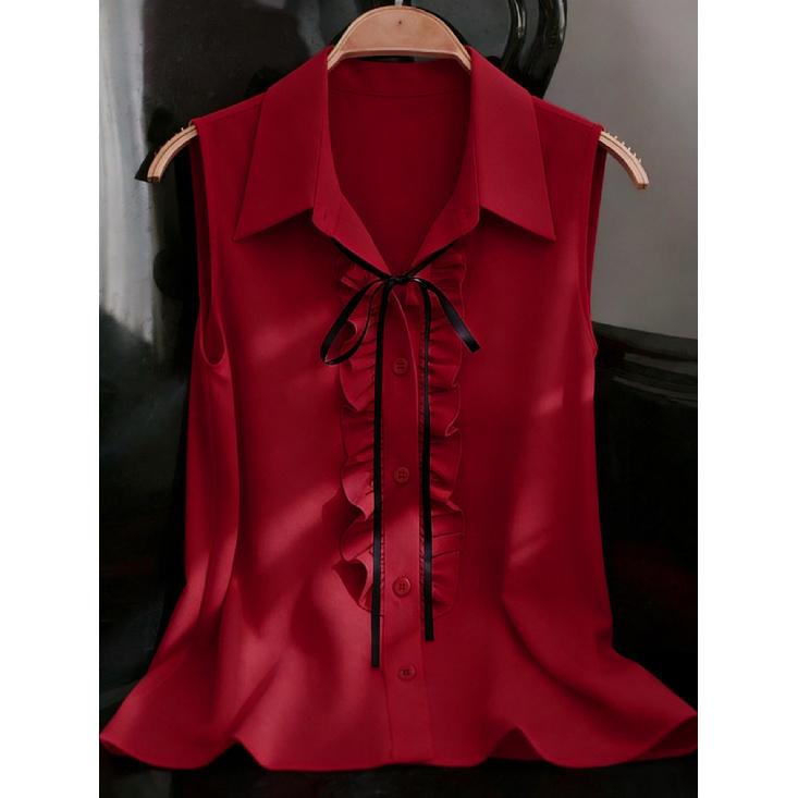 2026 New Women s Fashion Ruffled Sleeveless Shirt in Apricot Color with Turn-down Collar and Tie XXL червоний
2026 New Women s Fashion Ruffled Sleeveless Shirt in Apricot Color with Turn-down Collar and Tie XXL червоний