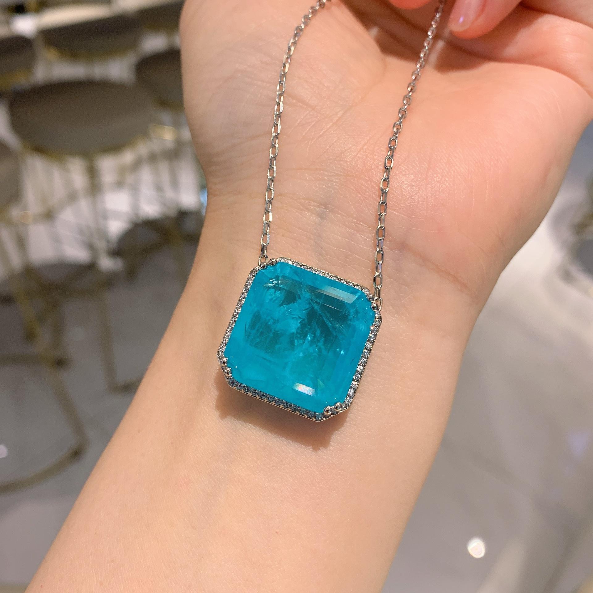 Ювелирные изделия Цвет Сокровище Симуляция Параиба Синий Пусеты Основной камень 8 * 8 Подвеска-ожерелье 20 * 20 Набор
Ювелирные изделия Цвет Сокровище Симуляция Параиба Синий Пусеты Основной камень 8 * 8 Подвеска-ожерелье 20 * 20 Набор