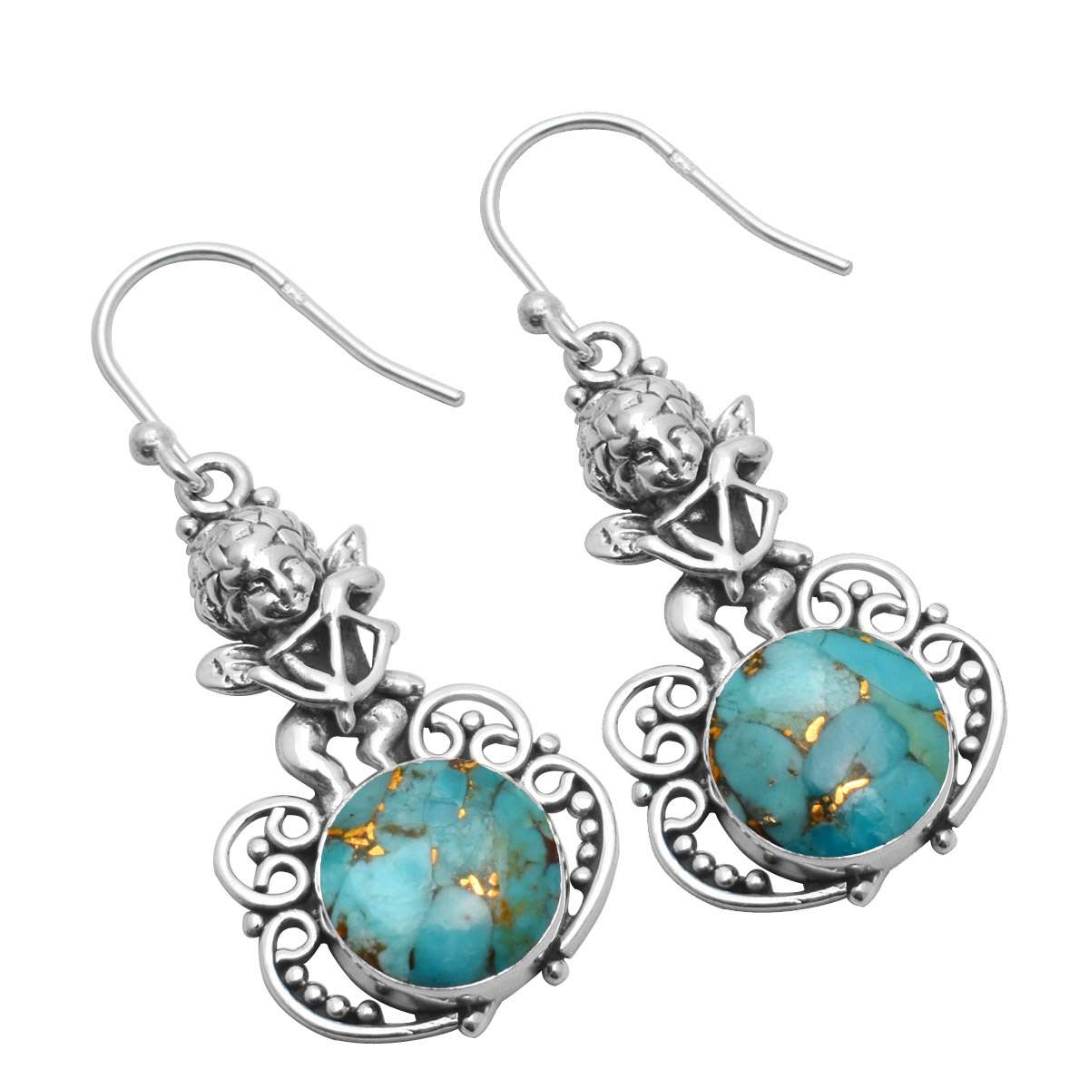 Copper Turquoise Gemstone Earrings Solid 925 Sterling Silver Handmade Earrings Jewelry Gift For Women And Girls E-3717
Copper Turquoise Gemstone Earrings Solid 925 Sterling Silver Handmade Earrings Jewelry Gift For Women And Girls E-3717