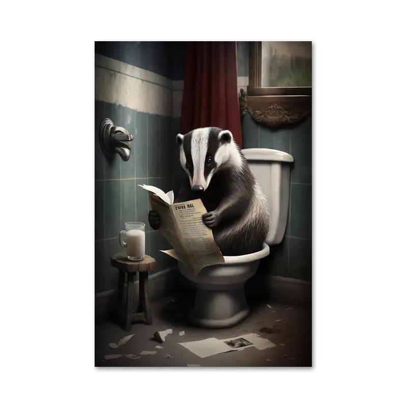 Смешная ванная комната юмористическое животное медведь собака тигр сидит на унитазе читает газету холст картины постеры и принты настенное искусство 30x40cm No Framed
Смешная ванная комната юмористическое животное медведь собака тигр сидит на унитазе читает газету холст картины постеры и принты настенное искусство 30x40cm No Framed