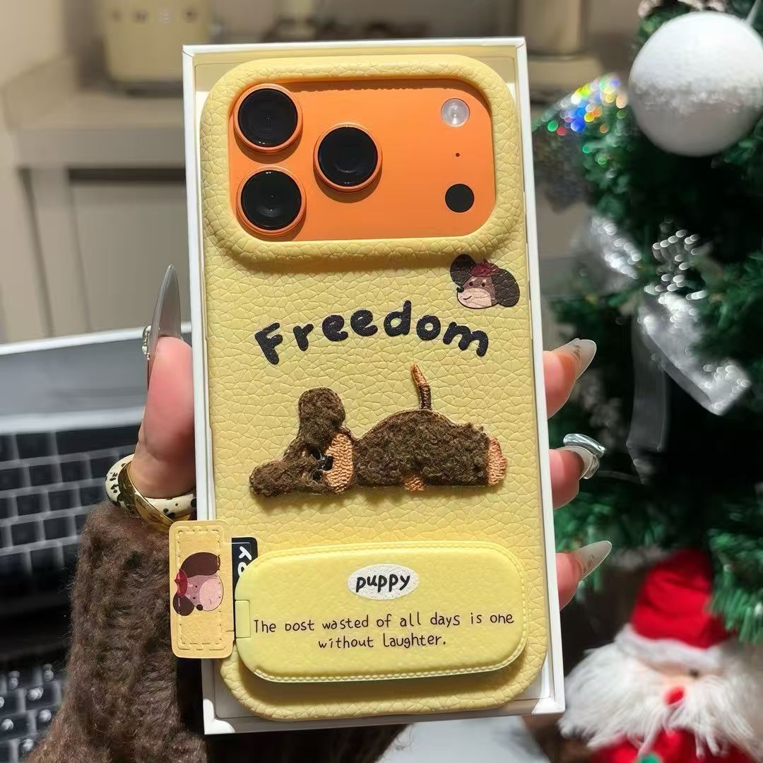 Plush Sleeping Puppy Design Leather Pattern Protective Case for 17PROMAX Anti Drop Colorful Design Yellow White Artificial leather iPhone17
Plush Sleeping Puppy Design Leather Pattern Protective Case for 17PROMAX Anti Drop Colorful Design Yellow White Artificial leather iPhone17