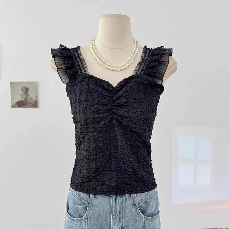 Summer Exquisite Tops Niche and Elegant Korean Style Wear White Lace Vest for Women Onesize чорний
Summer Exquisite Tops Niche and Elegant Korean Style Wear White Lace Vest for Women Onesize чорний
