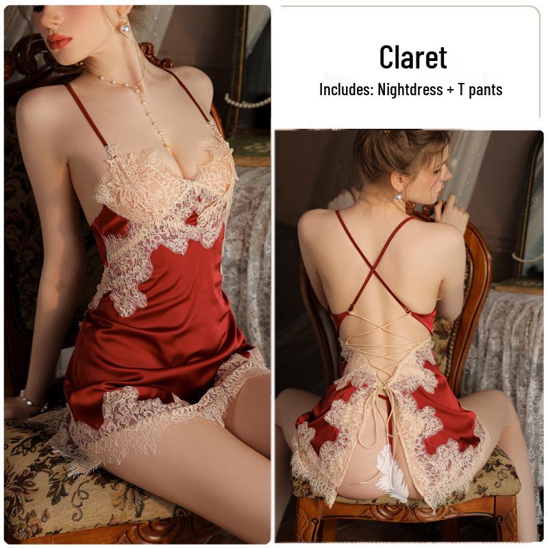 Meishilan Кружевной комплект майки и пижамы из ледяного шелка для женщин - Летняя соблазнительная ночная одежда Medium
Meishilan Кружевной комплект майки и пижамы из ледяного шелка для женщин - Летняя соблазнительная ночная одежда Medium