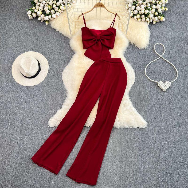 Bows High Waist Drooping Casual Straight-Leg Fashion Suit Red All yards
Bows High Waist Drooping Casual Straight-Leg Fashion Suit Red All yards
