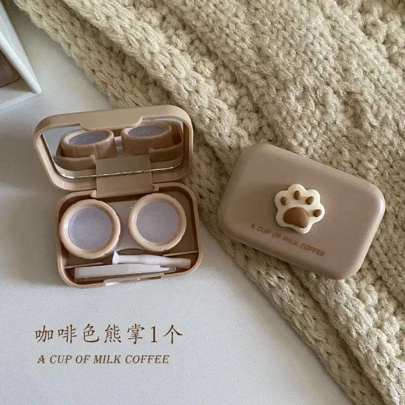 Milk Tea Frosted Lens Container Small Cat Paw Contact Lens Case Women Portable Travel Set Color Contact Lenses Storage Box
Milk Tea Frosted Lens Container Small Cat Paw Contact Lens Case Women Portable Travel Set Color Contact Lenses Storage Box