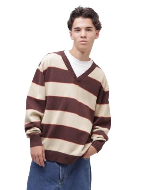AVIREX V-NECK BORDER KNIT Men s L 050 Braun 783-4240006
AVIREX V-NECK BORDER KNIT Men s L 050 Braun 783-4240006