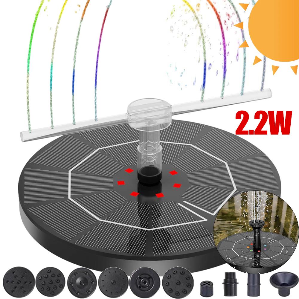 2.2W Solar Power Water Pump Set Water Pump with 6 Nozzles&LED Light for Bird Bath Pond Garden Fountain Decor Solar Fountain Pump
2.2W Solar Power Water Pump Set Water Pump with 6 Nozzles&LED Light for Bird Bath Pond Garden Fountain Decor Solar Fountain Pump