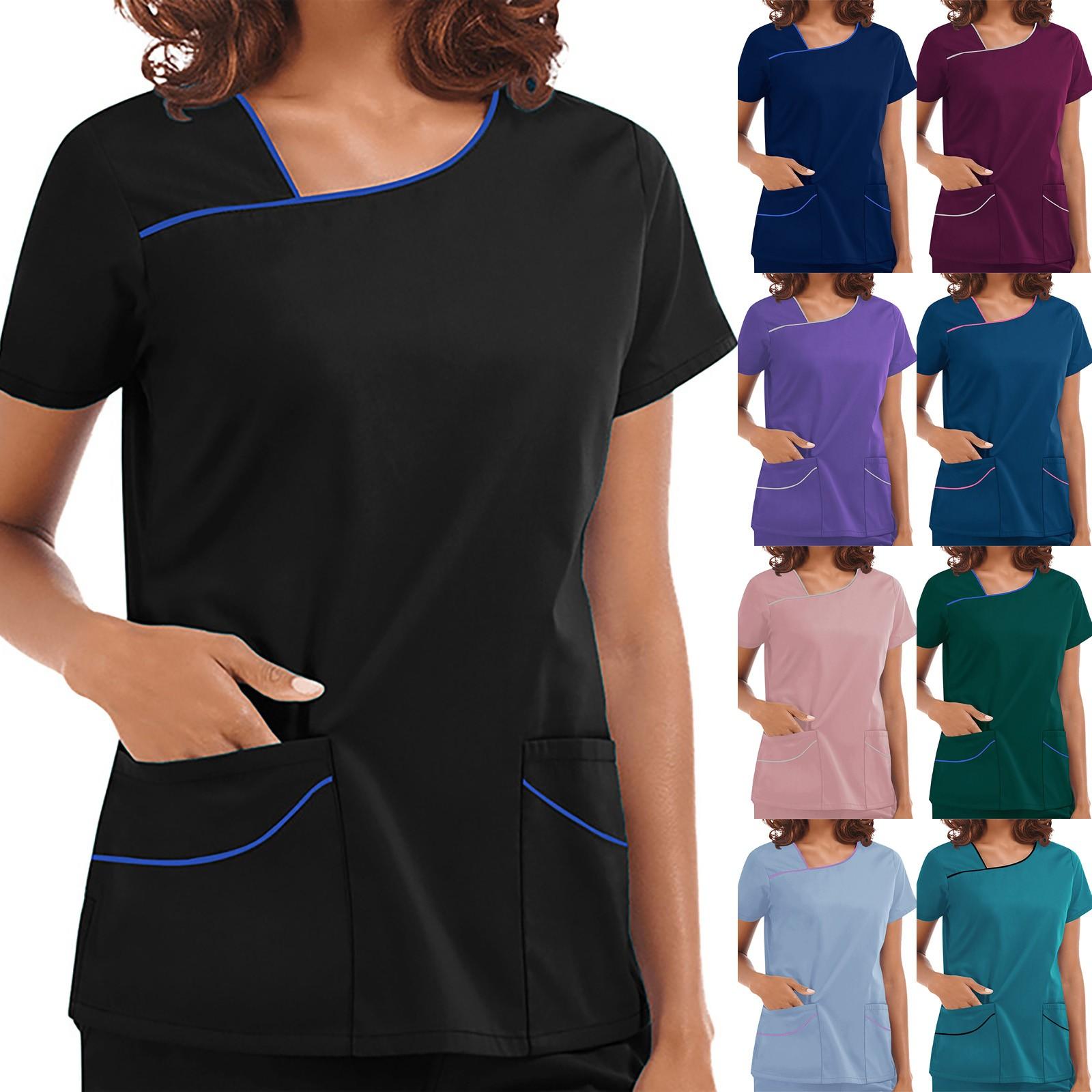 Женский однотонный топ с короткими рукавами и карманами для работы Lsolation Clothing Top
Женский однотонный топ с короткими рукавами и карманами для работы Lsolation Clothing Top