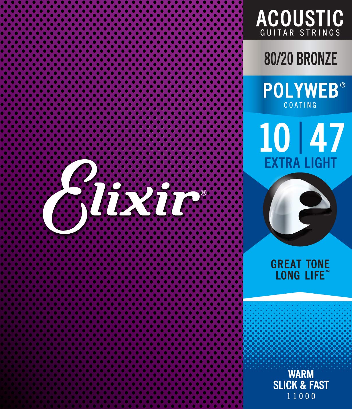 Струны для акустической гитары Elixir, POLYWEB 8020 Бронза, Сверхлегкие, .010-.047, #11000
Струны для акустической гитары Elixir, POLYWEB 8020 Бронза, Сверхлегкие, .010-.047, #11000