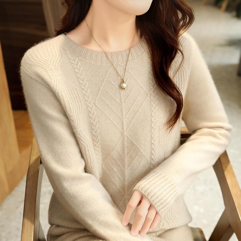 Женский вязаный свитер из 100% шерсти: Толстый пуловер с круглым вырезом свободного кроя для осенне-зимней моды 2XL for 135-155 lbs
Женский вязаный свитер из 100% шерсти: Толстый пуловер с круглым вырезом свободного кроя для осенне-зимней моды 2XL for 135-155 lbs