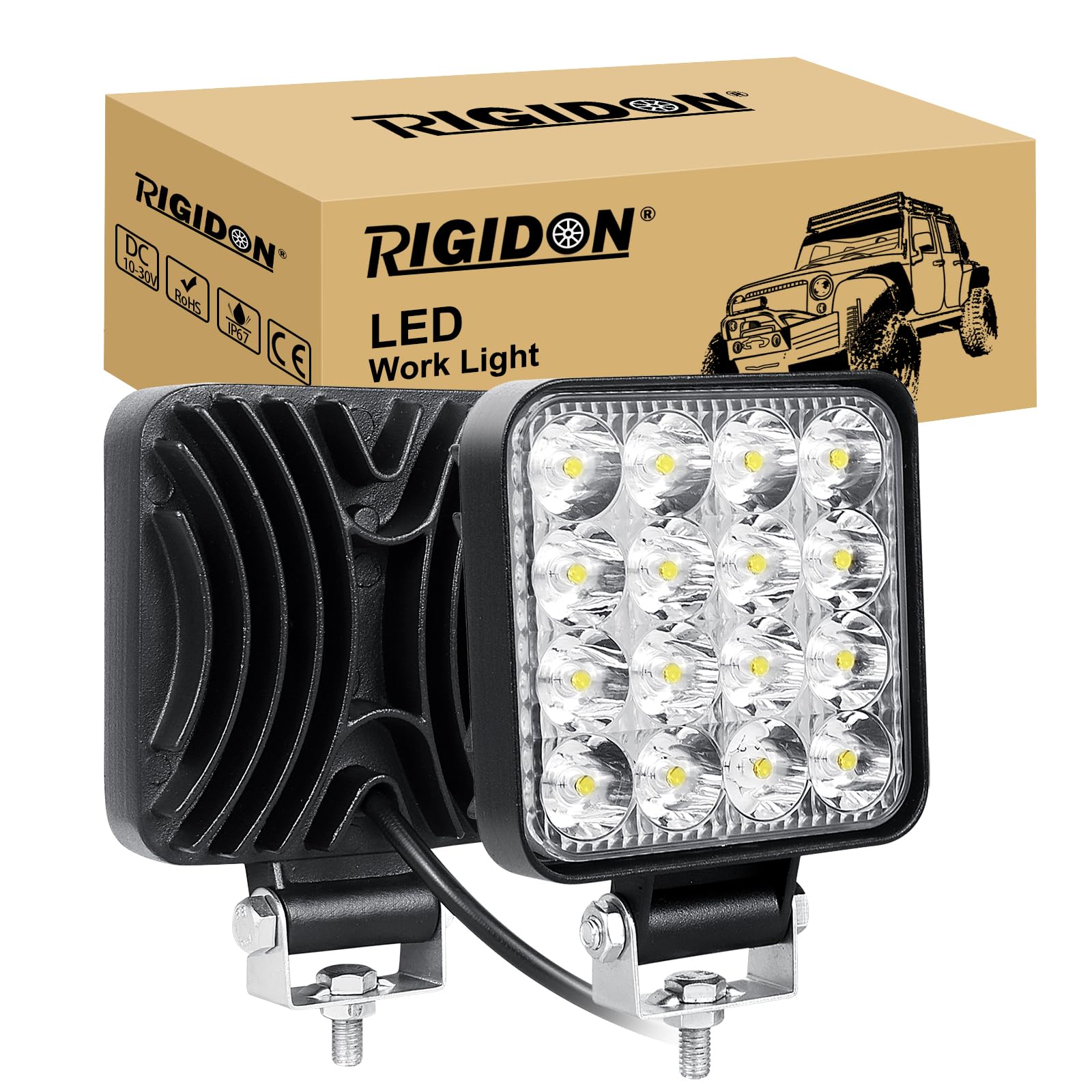 RIGIDON 2pcs 3.3 Square 48W Work Light LED Bar Light Car LED Narrow Angle Spotlight LED 6000K Waterproof Dustproof Universal for 12V/24V
RIGIDON 2pcs 3.3 Square 48W Work Light LED Bar Light Car LED Narrow Angle Spotlight LED 6000K Waterproof Dustproof Universal for 12V/24V