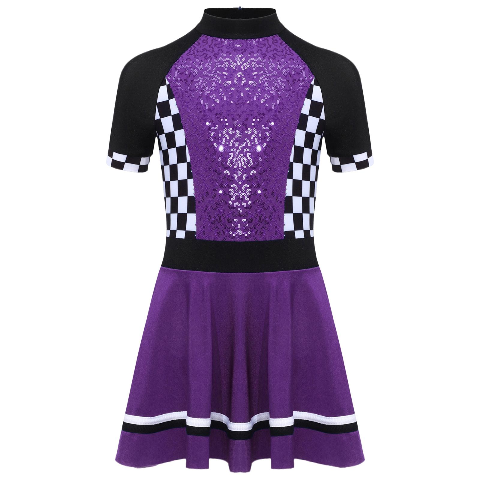 Дівчачий гоночний костюм з коміром-стійкою, короткими рукавами, блискавкою ззаду, сукня з шаховим візерунком з паєток, з вшитими трусиками 5-6 Years фіолетовий
Дівчачий гоночний костюм з коміром-стійкою, короткими рукавами, блискавкою ззаду, сукня з шаховим візерунком з паєток, з вшитими трусиками 5-6 Years фіолетовий