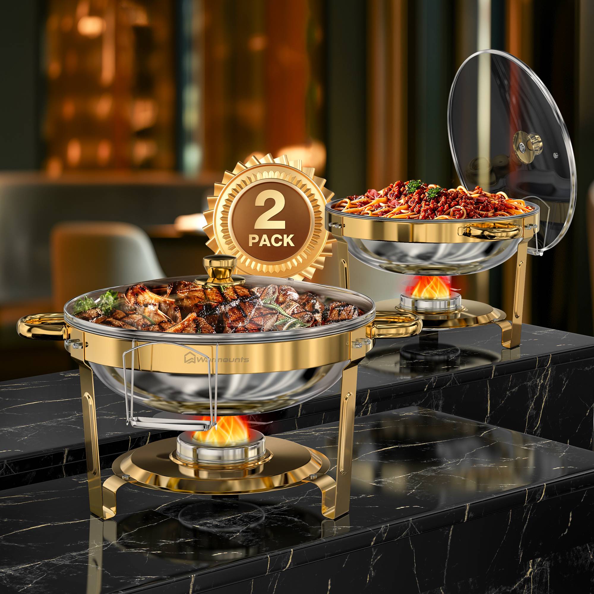 2/4 Pack Chafing Dishes for Buffet 5QT Round Stainless Steel Chafing Dish Set for Home Parties, Christmas Buffet Warmer Set
2/4 Pack Chafing Dishes for Buffet 5QT Round Stainless Steel Chafing Dish Set for Home Parties, Christmas Buffet Warmer Set