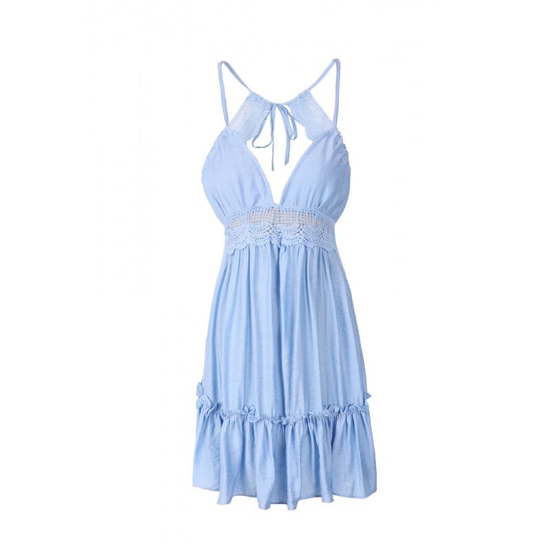 New European And American Style Backless Maxi Dress Popular European And American Fashion XL темно-синього кольору
New European And American Style Backless Maxi Dress Popular European And American Fashion XL темно-синього кольору