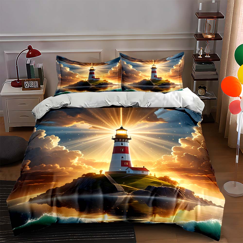 Lighthouse sunset scenery. Bedding Duvet cover sets Duvet covers Pillowcases gifts (1 * Duvet Cover 2 * Pillowcases, without duvet insert) 135x200cm
Lighthouse sunset scenery. Bedding Duvet cover sets Duvet covers Pillowcases gifts (1 * Duvet Cover 2 * Pillowcases, without duvet insert) 135x200cm