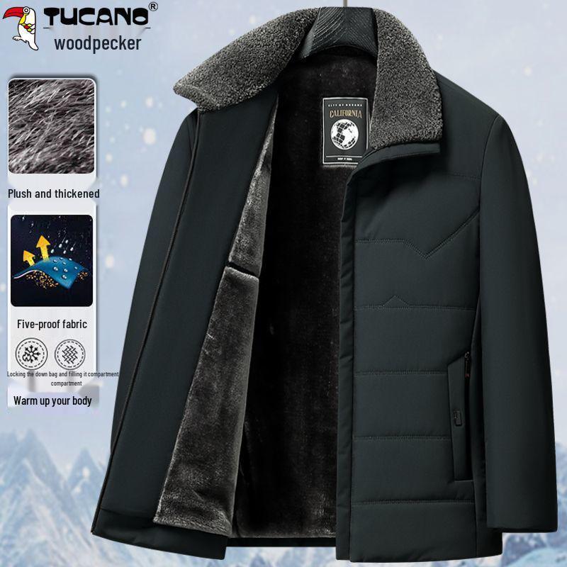 Woodpecker Dad Winter Coat: Velvet-Thickened Down Cotton Jacket for Middle-Aged & Elderly, Lapel Design, Warm Cotton Clothing. 185 for 115-135 kg
Woodpecker Dad Winter Coat: Velvet-Thickened Down Cotton Jacket for Middle-Aged & Elderly, Lapel Design, Warm Cotton Clothing. 185 for 115-135 kg