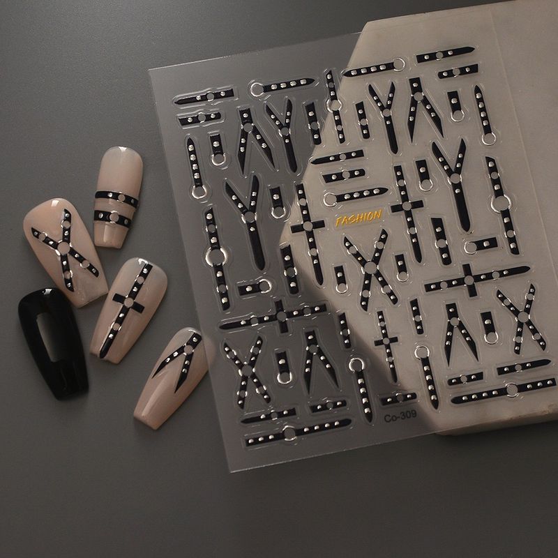 5D Three-Dimensional Relief Belt Dark Punk Rivet Style Nail Sticker Hot Cross Adhesive Nail Sticker 309 Silver Default
5D Three-Dimensional Relief Belt Dark Punk Rivet Style Nail Sticker Hot Cross Adhesive Nail Sticker 309 Silver Default