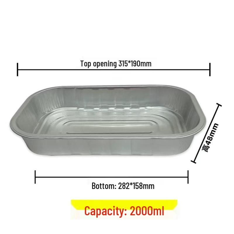Durable 2000ml Aluminum Foil Paper Lunch Box - High-Temperature Resistant for BBQ, Oven, or Ribeye & Lamb Chop.
Durable 2000ml Aluminum Foil Paper Lunch Box - High-Temperature Resistant for BBQ, Oven, or Ribeye & Lamb Chop.