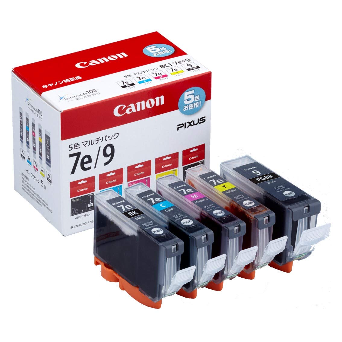 Canon Ink Tank Multipack BCI-7e 4-Color (Black/Cyan/Magenta/Yellow) + BCI-9BK (BCI-7E+9/5MP)
Canon Ink Tank Multipack BCI-7e 4-Color (Black/Cyan/Magenta/Yellow) + BCI-9BK (BCI-7E+9/5MP)